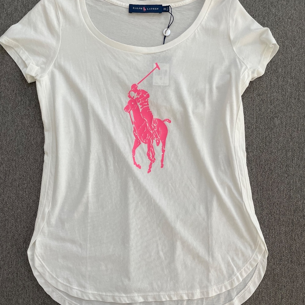 Ralph Lauren Pink Pony White T-shirt